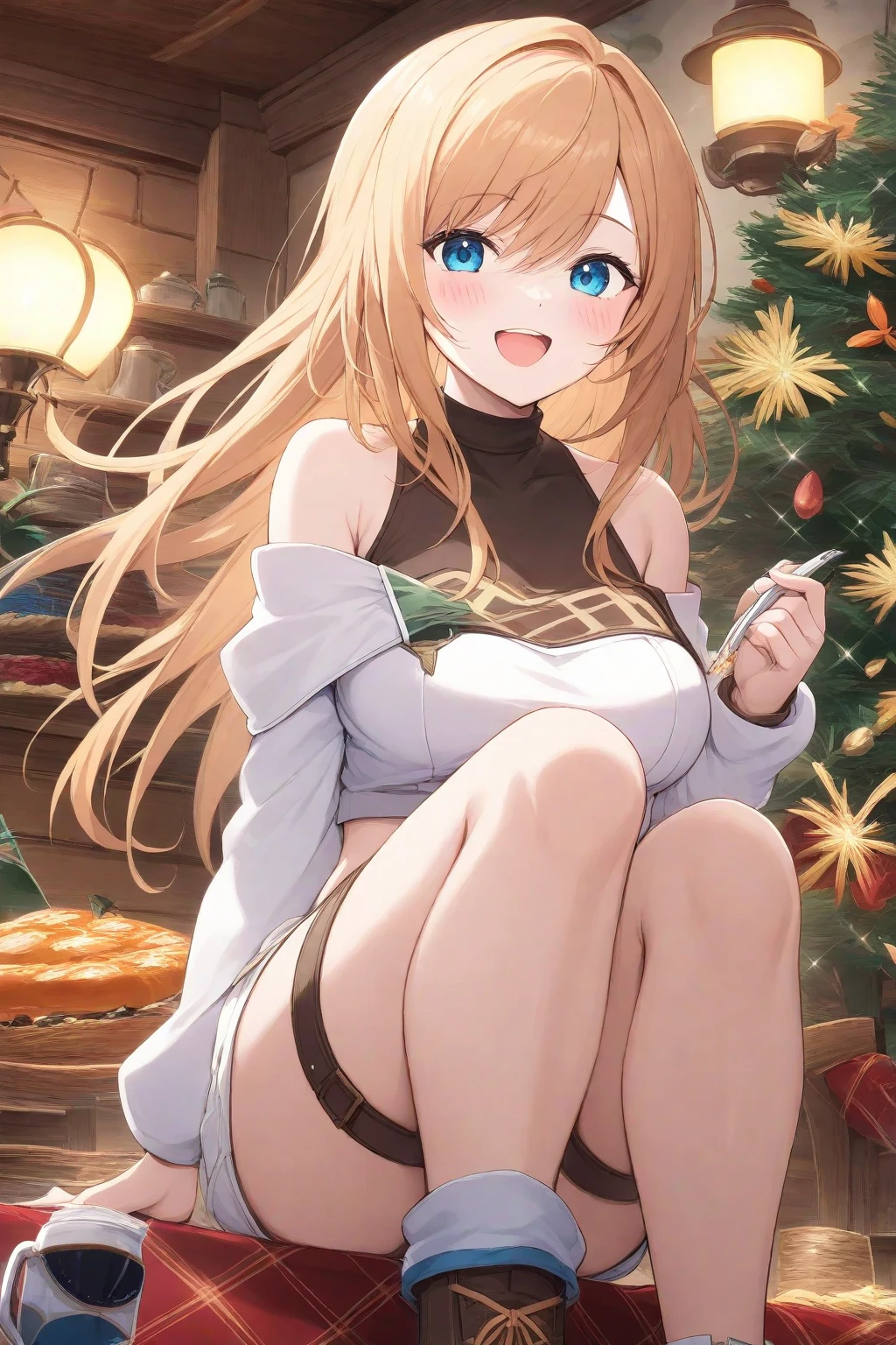 top-quality、Full limbs、complete fingers、Slender beauty、ssmile、Wearing a school swimsuit、Sailorsk water、knee high、Wear long boots、Christmas 、santa、Party Venue