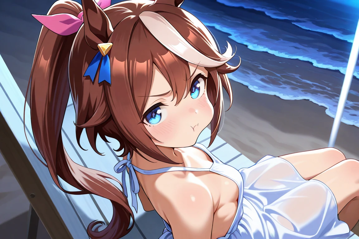 {{{nsfw}}}, {{{masterpiece}}}, {{{best quality}}}, {{ultra-detailed}}, {illustration}, {{an extremely delicate and beautiful}}, ((nude, Completely naked:1.2)), 1girl, (resna, brown hair, braid, blue eyes, medium breasts, slim body, 17 years old), breasts squeeze, light smile, all fours, women on top,