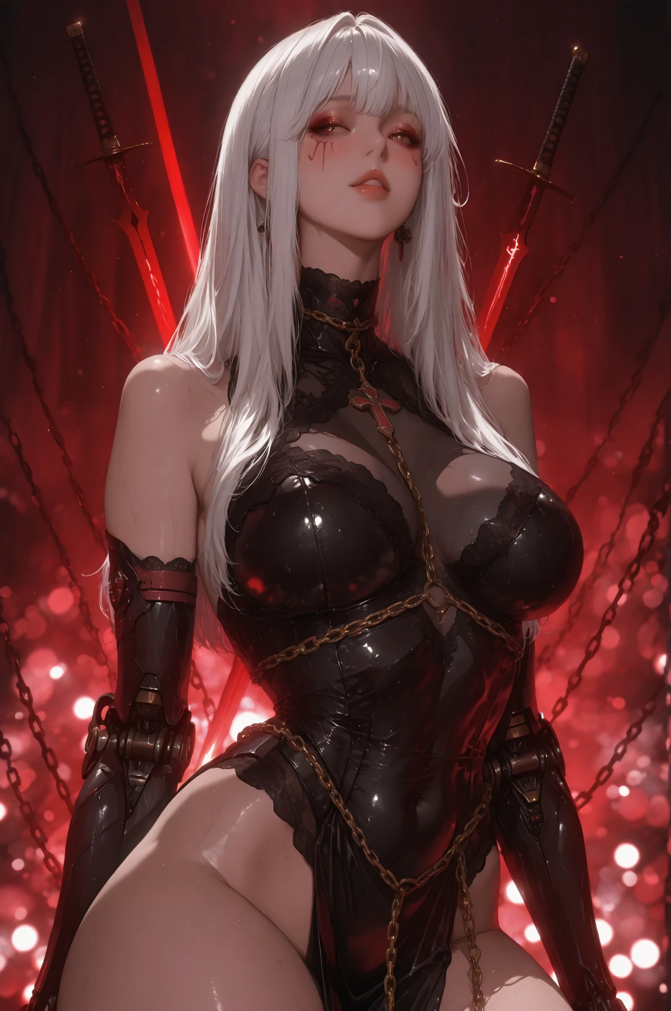 king, 8k, masterpiece, bset quality, girl wearing sexy military officer outfit, tight pants, fishnet stockings, wide-brimmed officer-style trench coat. white leather luxury, glossy, sexy girl fantasy anime artwork, fantasy anime illustration, 8k badass anime, 4k anime art wallpaper, 4k anime art wallpaper, artwork 2.5 d cgi fantasy anime art, 8k anime art wallpapers, detailed digital anime art, beautiful fantasy anime, majestic epic anime artwork, 4k anime wallpapers, artwork detailed anime, sexy, seductive, giant, women, anime style, best quality, extremely detailed, best silhouette), font (detail) backdrop, dark fantasy), (beautifully detailed face), high contrast, (best lighting details, extremely delicate and beautiful eyes), ((cinematic lights)), colorful, super detailed, dramatic lighting statue, intricate details (1 girl, solo, sharp face, . Blonde, super long hair, bangs, long eyelashes, dynamic angles),