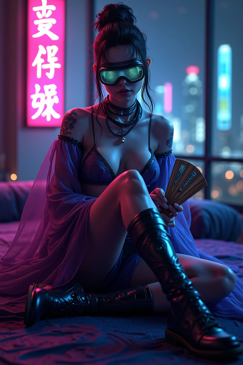 a woman in a disco club, wearing sexy lingerie, dancing under rainbow lights and neon lights, (best quality,4k,8k,highres,masterpiece:1.2),ultra-detailed,(realistic,photorealistic,photo-realistic:1.37),beautiful detailed eyes,beautiful detailed lips,extremely detailed eyes and face,longeyelashes,dramatic lighting,vibrant colors,glowing neon,dramatic shadows,dynamic pose,seductive expression,shimmering fabrics,feathered accessories,dynamic camera angle