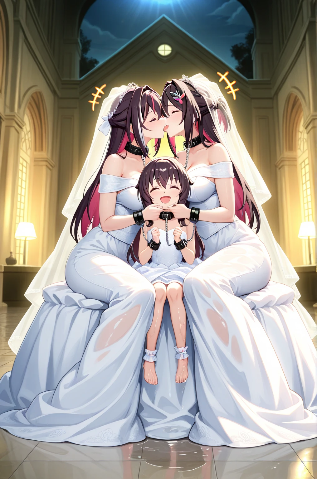 Beauty mother-in-law Black Hair A little height difference Mother and daughter have beautiful breasts Both mother and daughter are wearing black mourning clothes funeral church Death of husband Death of Father Both mother and daughter are grieving White bra White panties