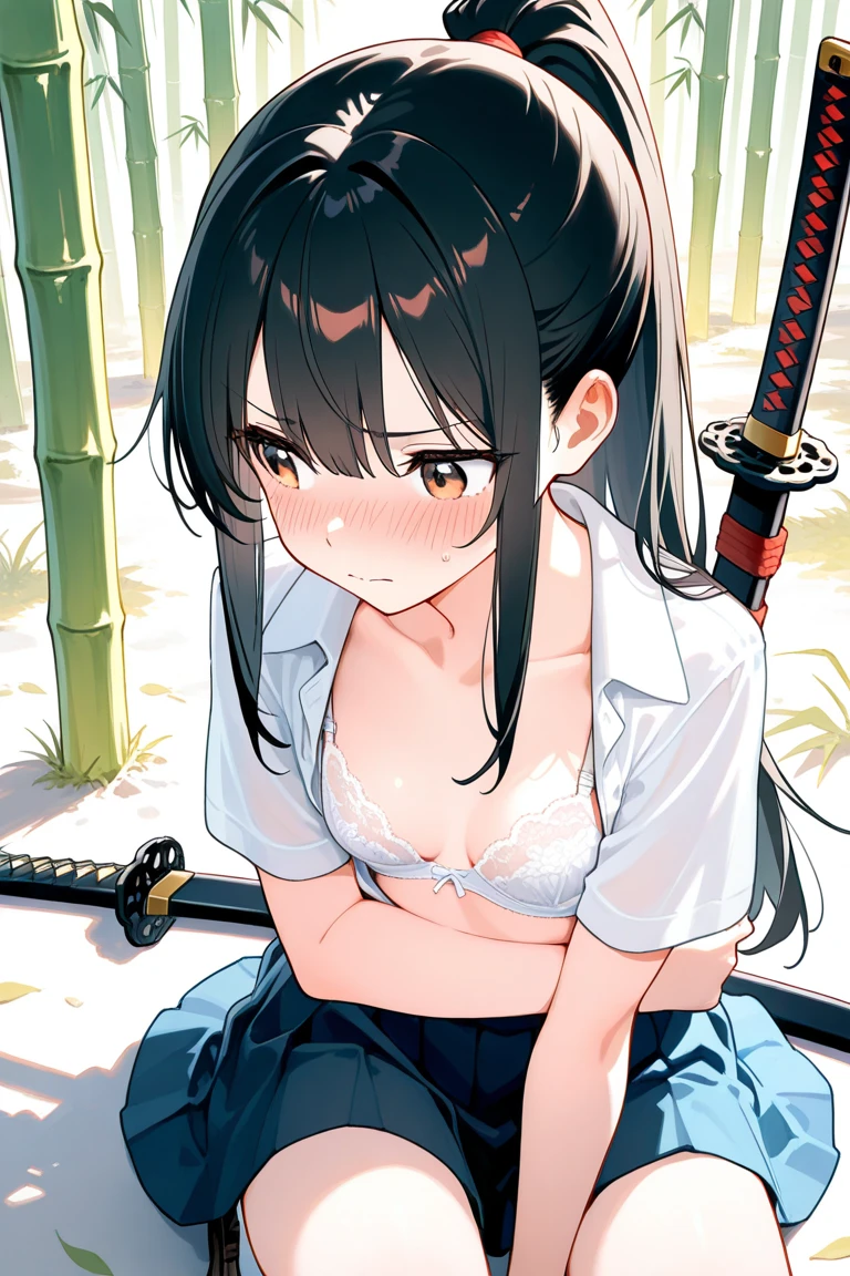 NSFW,Hitachi Mako,Ahoge、Long Hair、Black Hair、Long Hairのショートヘア、Intake、hair ornaments、bangs、Green Eyes,(Slingshot:1.5),Embarrassed,blush,(??????? face:1.5),(orgasm:1.5),(Perfect hands),(Perfect Anatomy),(masterpiece),(highest quality)