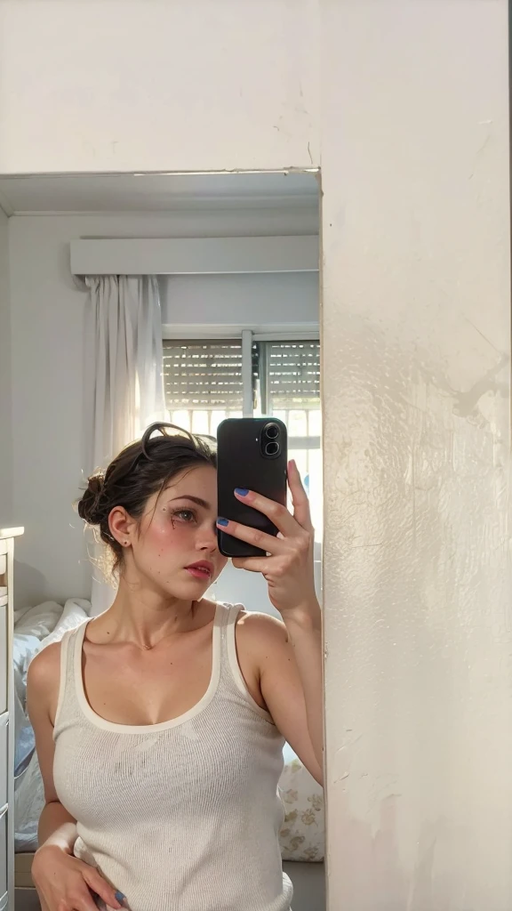 mulher araffed tirando uma selfie em um espelho do banheiro, posing without a bra, bra 3 0 years old woman, Mulher de 30 anos, , 2 2 anos, 2 3 anos, 18 anos, 2 4 anos, 2 Modelo feminina, 2 7 anos, 2 8 anos
