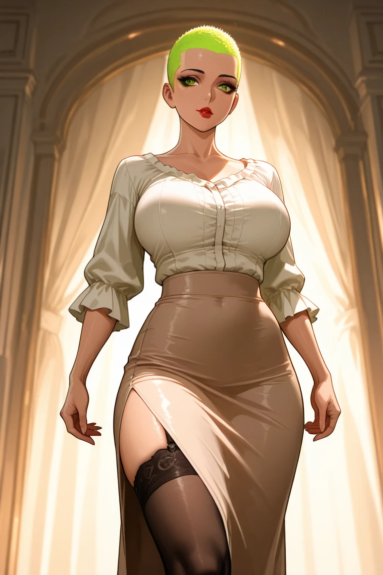 Misako,Ultra-realistic 8K CG,Flawless Face,flawless perfection,ren,tmasterpiece,professionalartwork,famousartwork,face perfect,Beautiful face,Beautiful eyes,((Perfect female body), cleavage breasts,独奏,,(Be red in the face:0.5) ,seductiveexpression,extremely detailed eye,Beautiful and detailed background,depth of fields,realisticlying:1.3,(ambient lights:1.3),(cinematic compositions:1.3),(neonlight:0.1),(HDR:0.1),emphasis lighting,a narrow waist,lacepantyhose,with an open crotch,standing on your feet