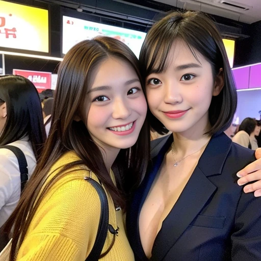 bob cuts、Cute teenage girl、AKnB48 Team TP、AKn B48 、(A masterpie、best qulaity:1.2)、ultra-highres、(photorealestic:1.4)、Detailed skin、cinematic lighting、friendly、intelligent、Get carried away by the conversation、happiness、cordial、Energetic and、Cheerful and、Be creative、Glittering eyes and infectious smile、in street、upper-body、full full body、Long hairs、eye glass、8K