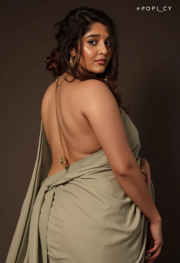 Foto RAW, photorealistic, photography, full body shot, master shot, perfect eyes, goddess like beauty, pierced eyes, perfect thick chubby mallu Desi aunty bhabhi, Wearing a Stanapatta, a chest-band.Saree model, model Photography, Indian saree shoot, Indian traditional wear advertising photography, traditional wear brand shoot, face of Indian actress Sonakshi Sinha, masterpiece, realistic, realism, incredible details, pleasure, photorealism, detailed skin, skin pores, high contrast, photorealistic Artstation 8k HD digital art trend of high definition and detailed realistic skin texture, ultra detail, realistic skin texture, armature, best quality, ultra high definition, (photorealistic:1.4),, high resolution, detail, raw photo, sweat, Re sharp, by Lee Jefferies Nikon D850 Film Stock Photo 4 Kodak Portra 400 Camera F1.6 Lens Rich Color Ultra Real Realistic Realistic Textures Dramatic Lighting Unreal Engine Trending at Art Station Cinestill 800,(pele altamente detalhada: 1.2), 8k UHD, DSLR, soft-lighting, alta qualidade, grain of film, Fujifilm XT3,she didn't like to wear blouse or bra, she is happy to wear only saree, she hates blouse or bra, detailed hairy armpits, hyper realistic skin, skin pores, sweat, veins, The open back looks attractive in a saree without a blouse, appealing figure, appealing body language,