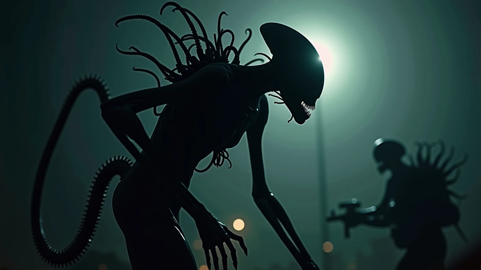 full body length,graphite goblin,native africa xenomorph,once pretty face,eyebrow up,full body shot,ominous landscape,niobium gray atmosphere,photo,photorealism,Masterpiece,hyper natural skin textures, hyper realism,hyper detailed,High contrast,Realism,Ultra Detailed,irina yermolova,close full body shot,32K resolution,Nikon Z9, ,demonic fog, smoke, audience, mist, featuring ultra-realistic and hyper-realistic elements, Marta Bevacqua, Ellen Jewett, Kawacy, Katsuya Terada, Carne Griffiths,concert lighting, bokeh, luminal space that feels both bright and surreal. Includes liquid fluid elements for added depth and movement. Rendered in an unreal engine and post-processed to achieve . Evokes a sense of dreamy, ethereal and mystical mood,horror pixar movie still,thriller disney movie ,pixar render, animated ,suicide