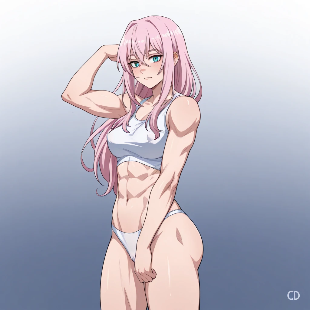 1 girl, (medium breasts))), (((wearing short bikini))), (long pink hair), (((blue eyes))), thin arms, (in the motel room), (thin waist), (((muscular legs))), muscular belly, bare feet, (((looking at me showing his tongue))), (twintails), black nails, perfect hands, perfect and well detailed fingers, one eye closed, Long Eyes , eye flare, happy, anime, anime style, ray tracing, reflection, drop shadow, panorama, Sony FE, 8k, UDisk, masterpiece, accurate, anatomically correct, Super Detail, best quality, ultra-high resolution, hard drive , 16k
