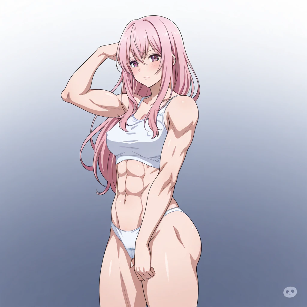 1 girl, medium breasts, (wearing short and very sexy bikini), (long pink hair), (((blue eyes))), Thin arms, (in the motel room), (thin waist), (((muscular legs and long))), muscular belly, wearing a red high-heeled shoe, (((standing))), (twintails), long eyes, bad mood, eye Reflection, anime, anime style, ray tracing, Reflection, drop shadow, Panorama, Sony FE, 8k, UDisk, artwork, accurate, anatomically correct, super detail, best quality, ultra-high resolution, hard disk, 16k