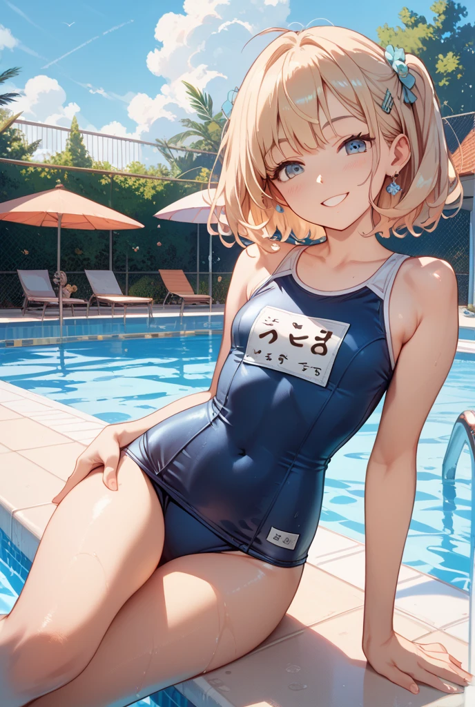 girl、School Swimsuit、Raising his leg、anime、sexy