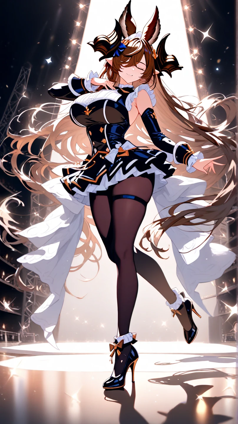 Sexy, from below, facing viewer, feet close up, medium breasts, yellow eyes, black hair, twintail, busty, space background, full body, 8k, absurd quality, beautiful face, hands out of frame,absurd res, high res, (masterpiece:1.4), ultra-detailed, 1girl, from front, space, floating, stockings, black hair, heart shape eyes, yellow eyes, garter belt, yandere, twintail, pantyhose, stockings, short clothes, garter belt, sexy panties, sexy panty, pantsu