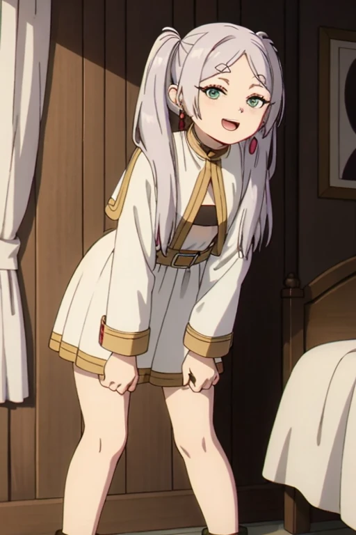 score_9, score_8_up, score_7_up, score_6_up, score_5_up, score_4_up, (source_anime), {{Frieren from sousou no frieren}} , ((small breasts)), breasts milk, Sitting in the bed, Black pantyhose, Milk-smeared breast, dynamic pose, ((solo)), Legs spread, Thick thighs, big ass, Massive thighs, frieren