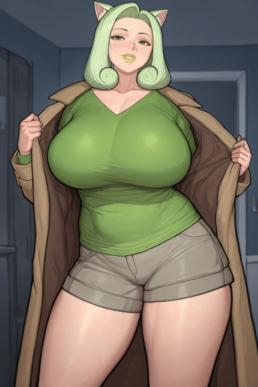 (((2heads))), 1man,(((big bulge))),very sweaty,wet glistening skin,cosplaying as cammy white from street fighter, ((very fat)), thick thighs, fat arms, fat face, double chin, crows feet, middle aged, overweight, belly showing, flabby,transgender woman, dominan, tanned, blushing, wet skin, big breasts,flabby,masterpiece, top-quality, ultra-detailliert, illustratio, no facial hair, feminine face, no body hair, ((big bulge))、((looking at the viewers)), shot from above, Refreshing smile, s lips, cparted lips, shorth hair, Brown hair, bulge,nice face , Slimberry, viscous white translucent liquid splattered on skin, conjoined dicephalus, background is street fighter, sagging breasts, breasts apart, (((getting dressed and pulling pants on in an action shot)))