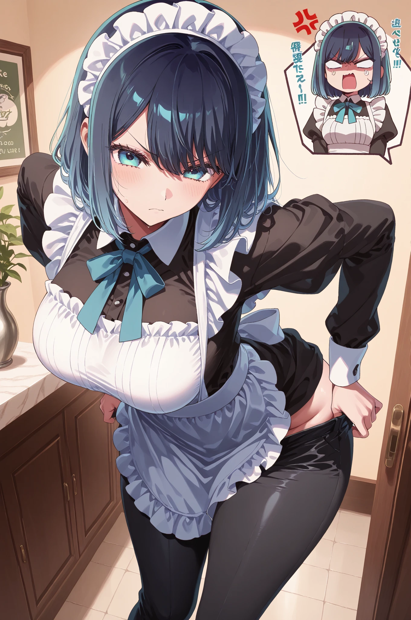 NSFW,masterpiece,Highest quality,High resolution,Super detailed,Roxy Migurdia\(Mushoku Tensei ～If you go to another world, you'll get serious～\),Small breasts,Blue Eyes,Blue Hair,Long Hair,Braid,Twin Blade,shirt、Long sleeve、Black Skirt,(teacher),(gentlemen),Iron Collar,Astonishment,Embarrassed,sexual excitement,Estrus,blush,((Squirting)),Sweat,heart,School,classroom,(male),Having sex,Insert,Creampie,Are standing,forward leaning posture,From the side