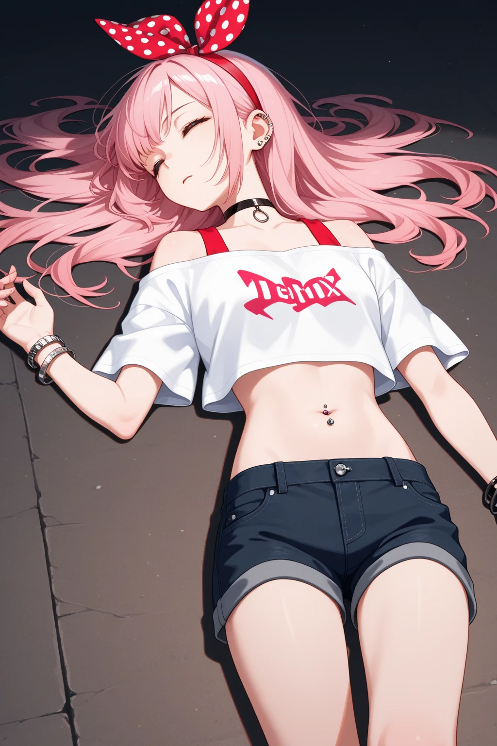 masterpiece, best quality, complex, Long hair, pink Hair, pink Eyes, black suit, white shirt, Put your hands behind your back, outdoor, Chainsaw man, Pregnant belly