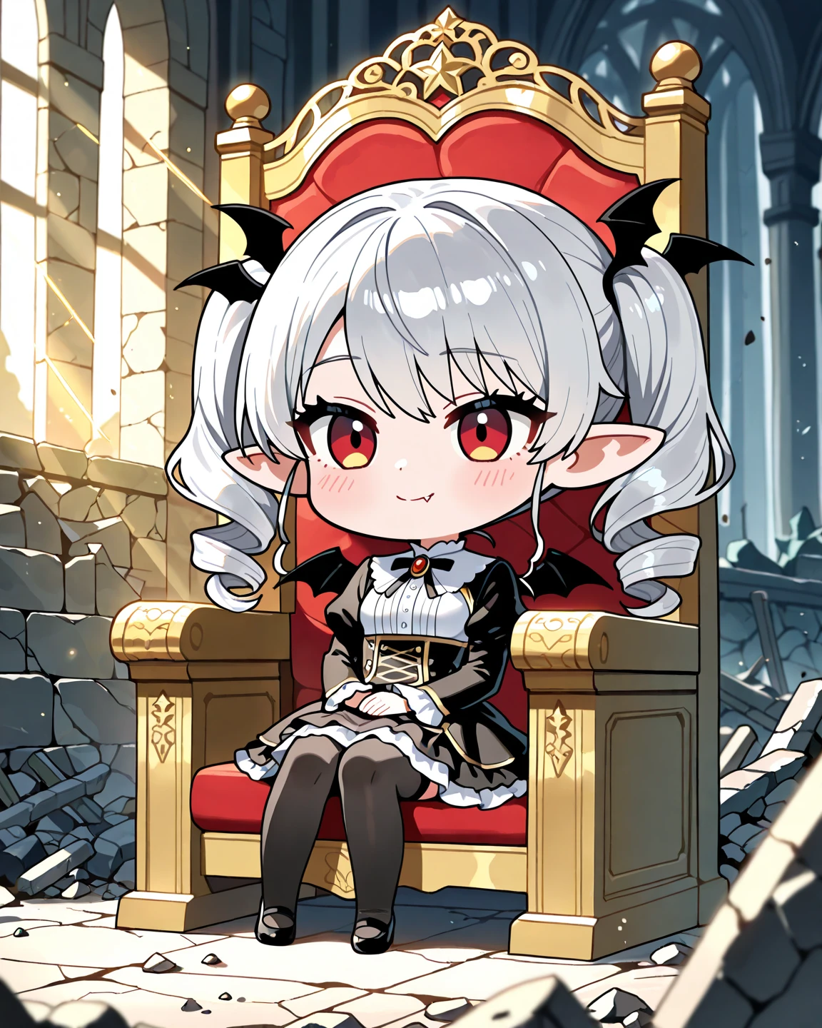 absurdres, high detail, uhd, outdoors, sky, koopa castle, full body,
hands on hip, thumbs up, grin,
(chibi:1.2), luxu, hair ornament, horns, bowsette,
<lora:MGCM-luxuria-t1-000095:0.7>