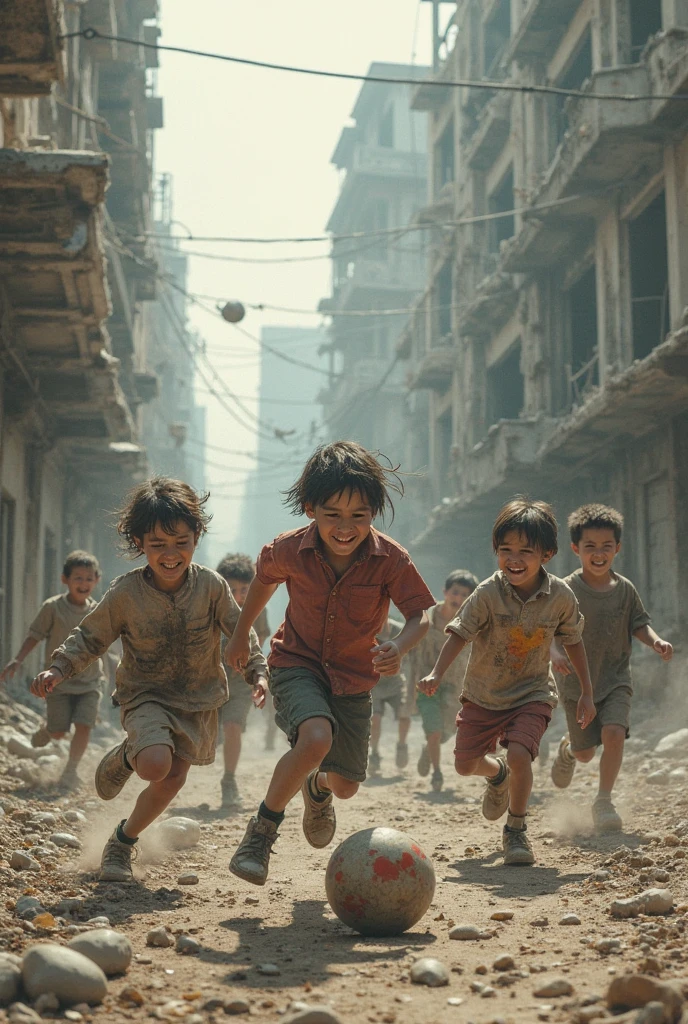 Children in a war zone