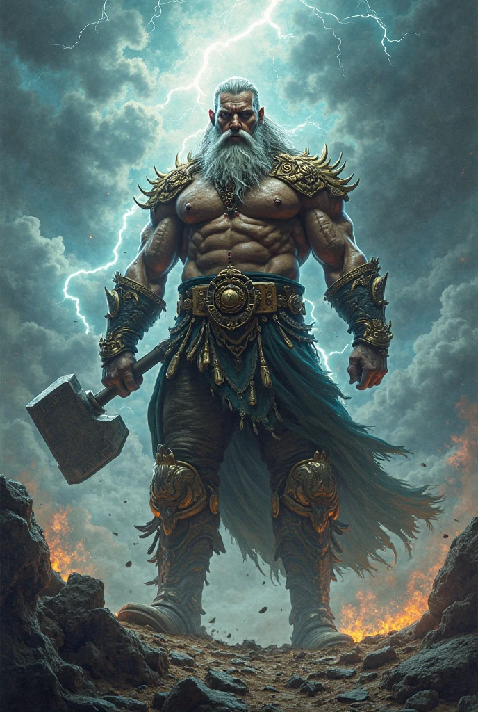 Tattoo of the God of Thunder with the God of War combined 