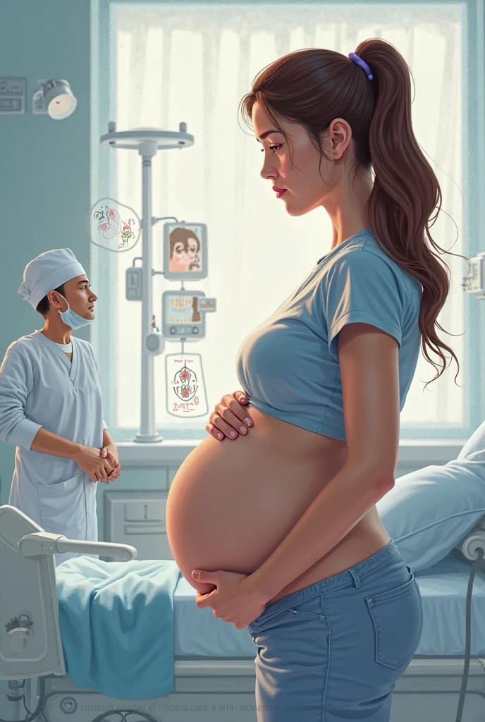 3 women looking at the man lying on the stretcher, one of them has unwrinkled sneakers, Disney animation style, high quality 4 k
