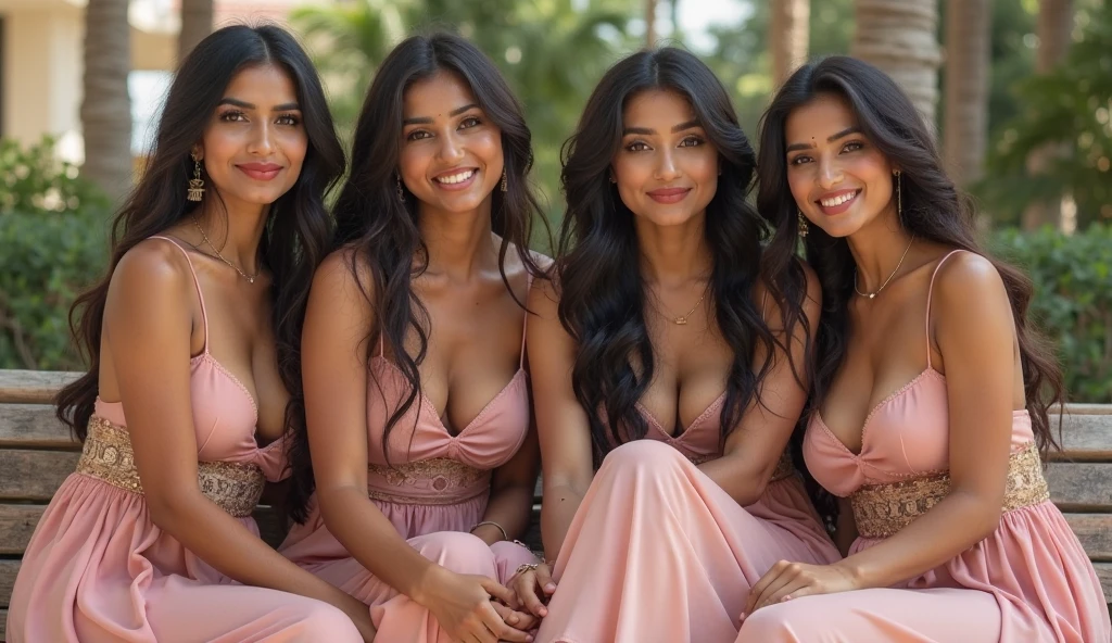 Isabel Merced, group of girls in dresses, (long bob_cut hair), choker, getting ready for a greek wedding with two brides, smiling, (skin texture:1.1), (high detail face:1.1), full bodyshot, high detail body, high detail clothes, (big breasts:1.3),(masterpiece), (realistic), ultra high definition, 4k, ultra high resolution, cinematic lighting, rim lighting, photo by Arny Freytag, RAW image