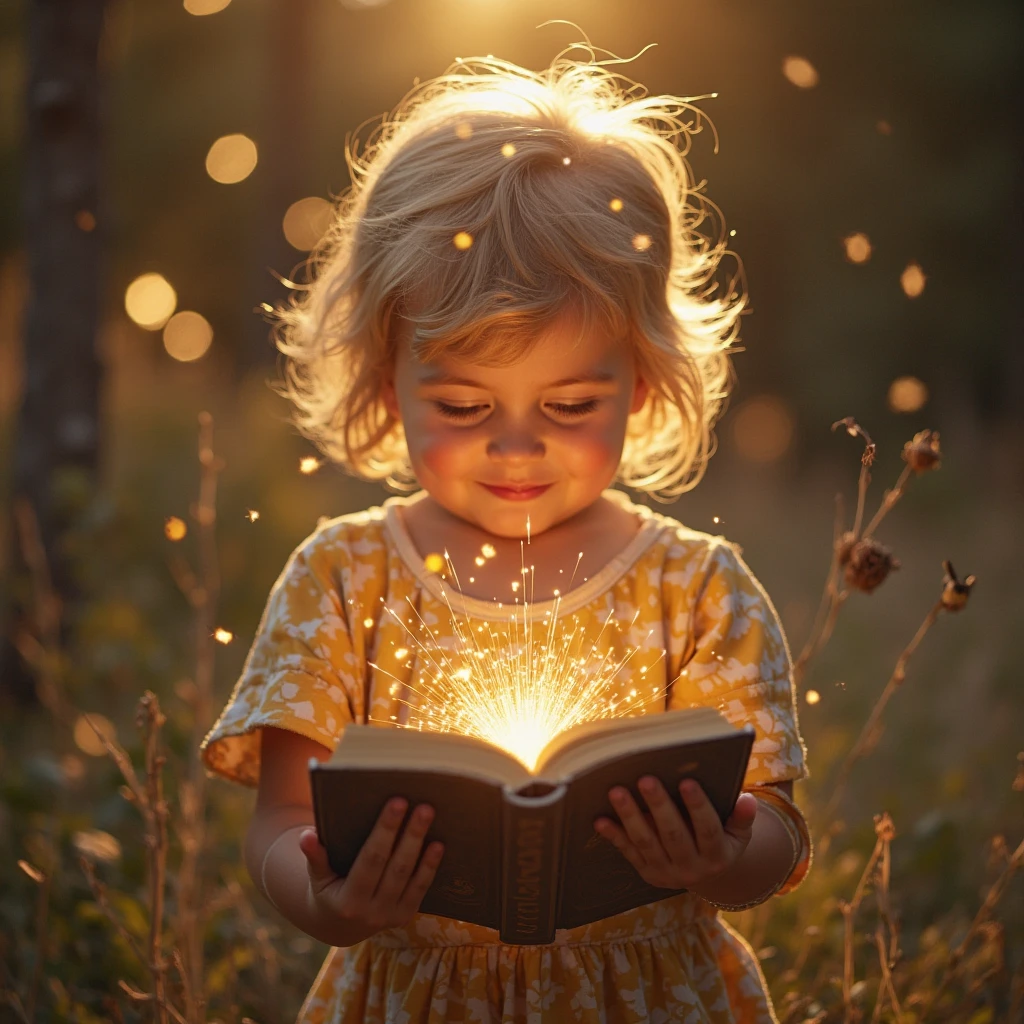 Create a whimsical scene with props like books, fairy lights, and soft toys. This can make the photos look like they are straight out of a storybook.