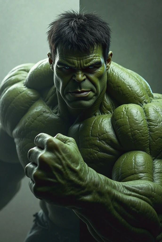 Create a portrait of hulk as evil villain