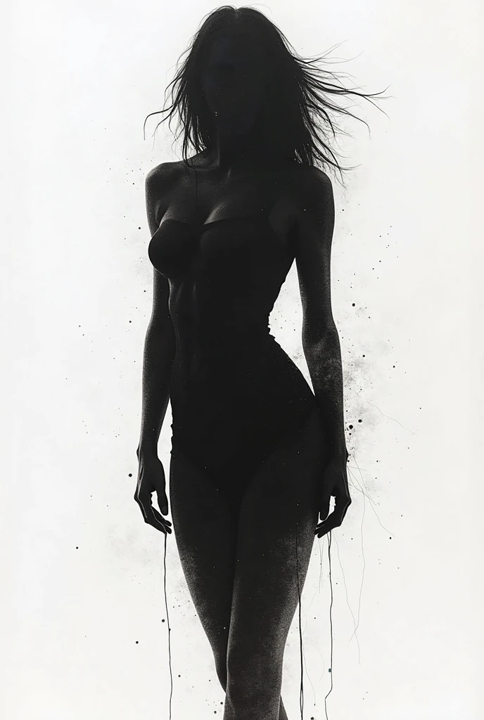 The fear of abandonement with black ink and splashes