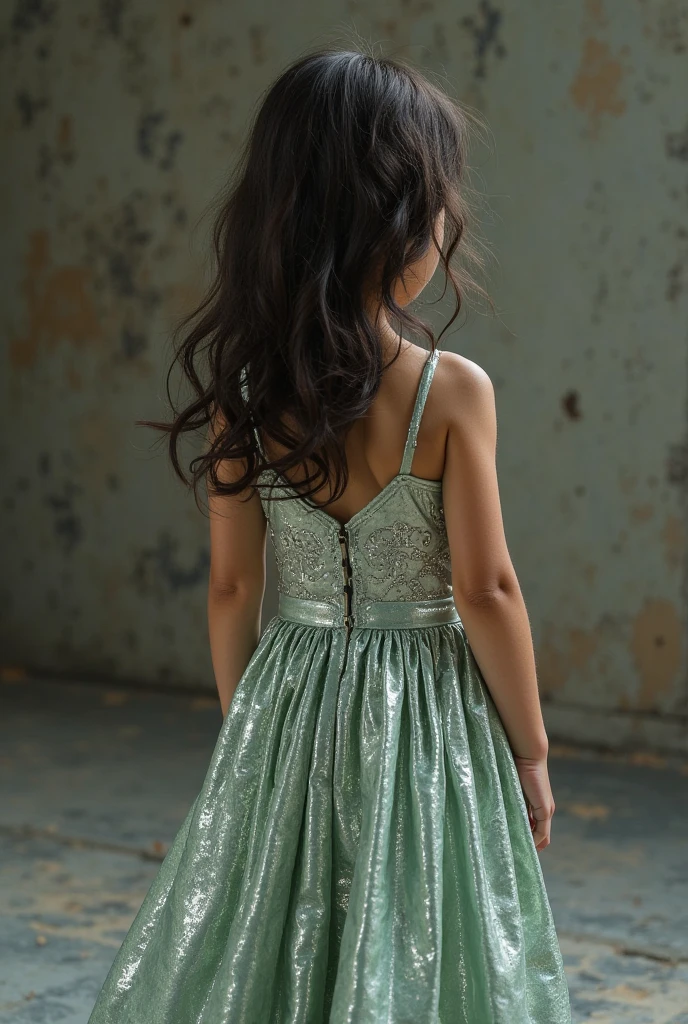 crie um banner no estilo Pixar. A girl with Indian features, morena parda com cabelos longos caracolados, Castanhos escuros, Curly and slightly grayish appearance, mas jovem, usando um vestido azul pastel e verde pastel, usando um oculos redondo
