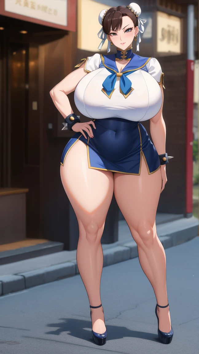 Big Breasts, Big Hips,Full Body Shot, Mature mother, Whipping the lower body, Plump thighs, ox, Seductive mature woman, Perfect body, Plus Size Model, Very thick pubic hair, very dense armpit hair, Sailor suit, Wearing a miniskirt,