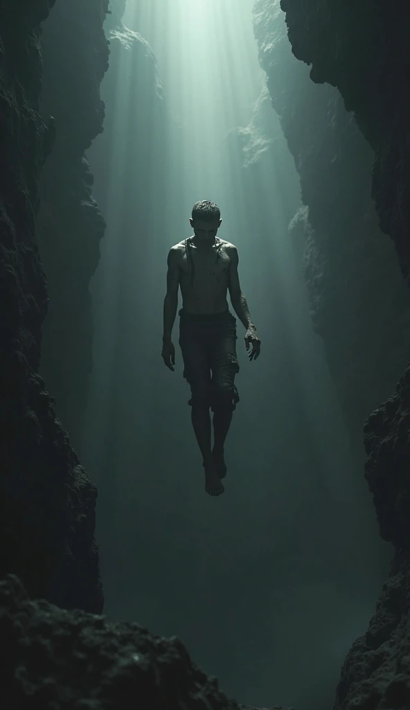 Femboy underwater in swimsuit and scuba gear scared and tied up
