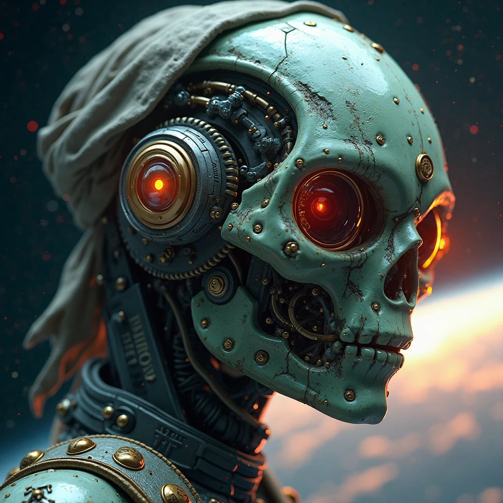 arafed image of a man with a skull and glowing eyes, overdetailed digital art, hyper detailed digital art, detailed digital concept art, cyberpunk skeleton, stunning digital illustration, dark but detailed digital art, sci-fi digital art illustration, wojtek fus, horrific digital art, 4k highly detailed digital art, detailed digital 3d art, digital concept art