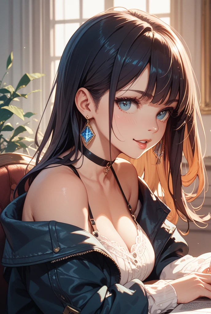 masterpiece, best quality, very detailed, high resolution, expensive resolution, high resolution, 4K, 8k, Unity 8k wallpaper, highly detailed CG, masterpiece, 2D, 3D, beautiful details, depth, fine texture, best quality: 1.3, perfectly focused, crispy skin, he,
Very cute anime girl, two girls who are employees of a night bar, sexy dress, big breasts, expensive pink medium long hair and brown short hair, two girls, night bar, mole under eye, looking at the viewer, expensive, blush, mole, lips parted,, heart, pink eyes, choker