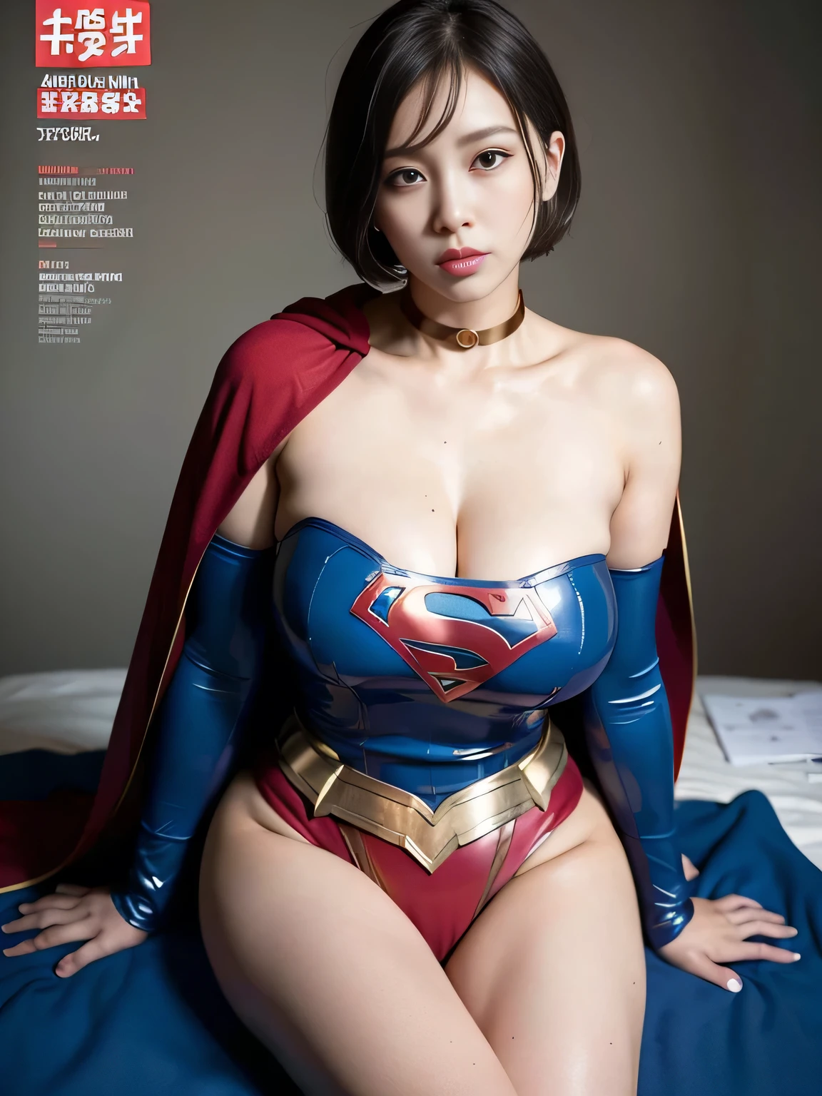 masterpiece、Rubber Supergirl Costume、Short Hair、On a hospital operating table、Nymphomaniac、Big and ample breasts、looking at the camera、Shiny、Off the shoulder、choker、Long sleeve、exy poses to seduce、Sweaty skin、Model body type、charm、Enchanting、Abused、test subject、victim、Wild、Photorealistic、Gorgeous bare legs、Expose your belly、athlete、High leg leotard、Photo magazine cover、Cape、Glamorous cleavage、barefoot、Young wife in her 30s、Close-up shot from the front、
