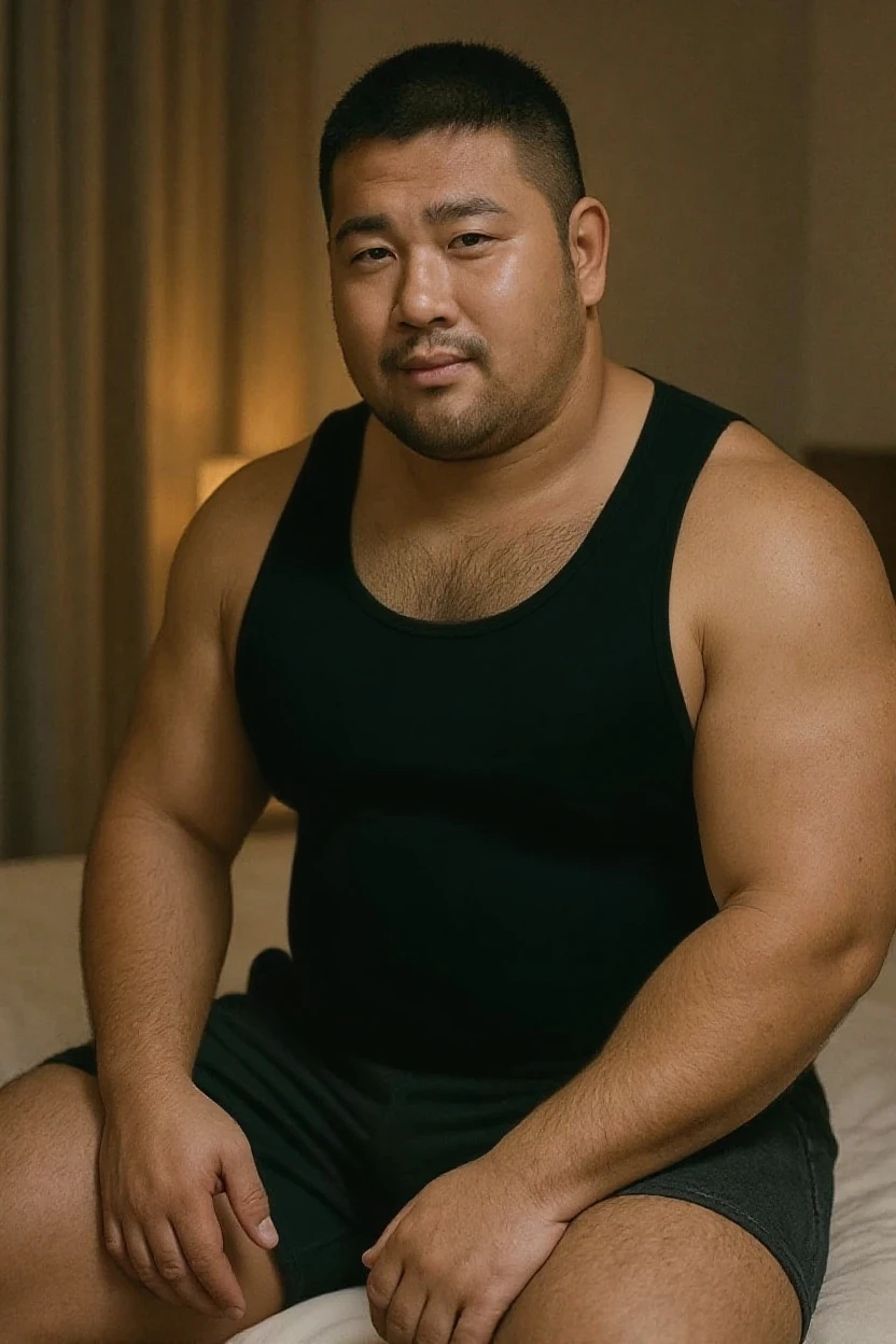 Strong Chinese man,Wearing a navy cap,Bald male,obesity,Masterpiece, (((Asian bald fat man sitting on bed in panties, sun rays, cinematic, cinematography,legs open,Show off your body))) soft lighting, color,、,、,、,, RAWExtremely detailed, dramatic illumination, digital art trending on Artstation 8k HD high definition DETAILED realistic, DETAILED, skin texture, hyper detailed, real skin texture, armature, best quaity, resoulution ultra-Highresolution, (photorealistic:1.4), Highresolution, DETAILED, Raw photo, sharp re, nikon d850 film stock photograph 4 kodak portra 400 camera f1.6 lens rich color,、,、,、, hyper realistic lifelike texture dramatic illumination unrealengine trending on artstation cinestill 800, (((Accurate male anatomy, Perfect eye))) (((500px, fstoppers, photosight.such as, metart, iso noise))) (((SFW clothes)))