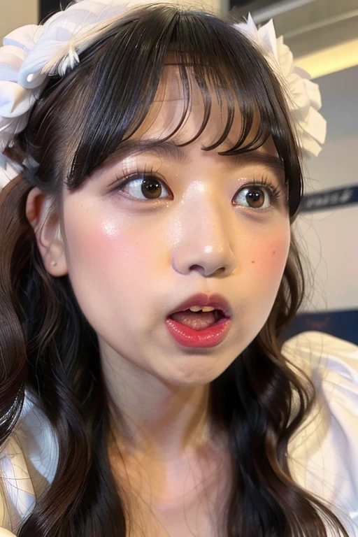 (highest resolution, clear_Image 1.2) 、(Beautiful girl with golden ratio face)、(18 year old girl)、(very vivid eyes、wolf eyes 1.2)、wonderful, table top, high detail, lip gloss、(((Twin-tailed rabbit style)))、very beautiful girl、 alone, beautiful girl like a model、(long sleeve sailor suit、Very fine pleated scarf, beautiful and detailed eyes, beautifully detailed nose,((((Licking tongue)))、Top quality photo masterpiece、Amazing realism photography、Surrealist female portraits by David Hockney and Alphonse Mucha,