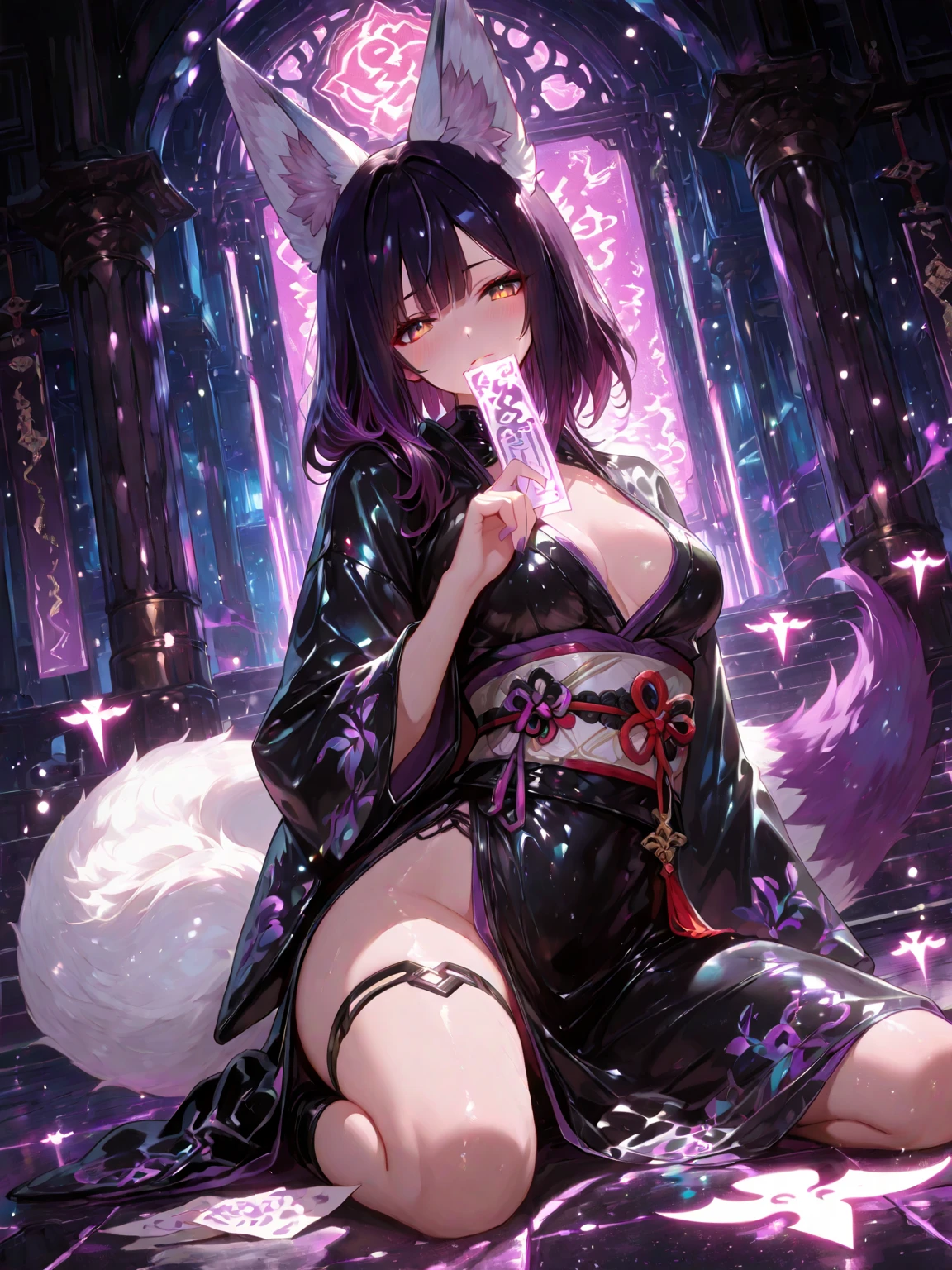 (masterpiece, Highest quality, Highest quality, Official Art, beautifully、aesthetic:1.2), (One girl), Very detailed, Has an assault rifle, colorful, Most detailed, Perfect Face, Upper Body, High resolution, (Open your arms:1.3), (White cloak Golden Line:1.2), Milky Way, (Streaks of Light), Impressive visuals, (Dynamic stripes, Light trail:1.2), Vibrant colors, Cat ear、Wearing a black tank top、Belly button showing、Wearing an oversized hoodie、Dog's tail、Large hooded jacket