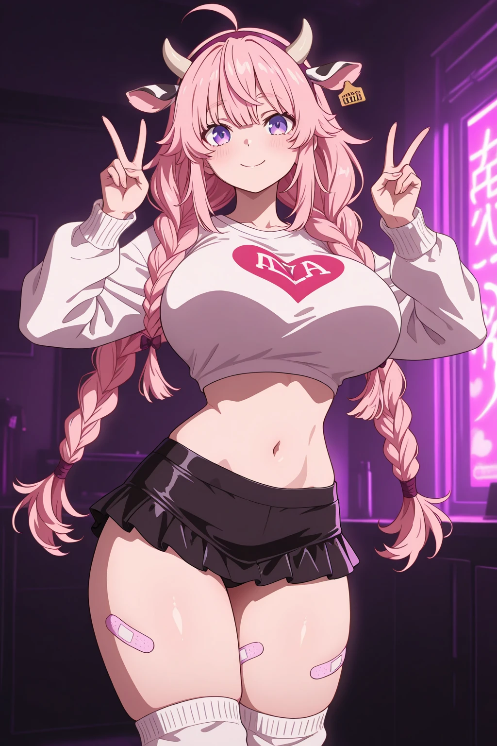 garnet maclaine, white skin, toned body, large breasts, furrowed brow, smug, standing, long hair, blush, lipstick, long hair, Hot girl, baddie, staring, glaring, bad attitude, mean girl, crazy, smoking, mall, shopping center,indoors, smile, smile, open mouth, masterpiece,high quality,4k, bare shoulder,belly,crop top,holding pistol,cleavage,shirt, knot,, smile , evil expression, exposed belly, exposed navel, exposed midriff, exposed lower belly, crop top overhang, underboob,jacket, unbuttoned jeans , low rise black jeans, Low rise jeans, Low rise jeans with open fly, (nsfw) not safe for work, navel piercing