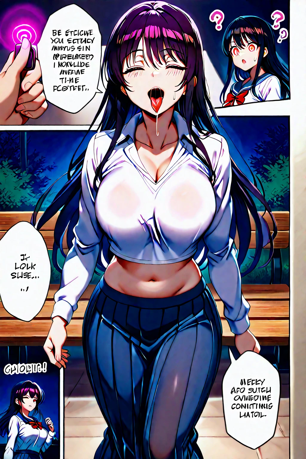 teacher、One Woman、Adult women、Many students、Beauty、女teacher、Condescending face、Wavy Hair、Numerous crowds、School、classroom、blouse、Tight Skirt、短いTight Skirt、Skirt with slits、タイトなblouse、Age 25、blouseのボタンを外している、Looking down at the viewer, Long Hair, Highest quality,smile,black lace panties、Plump thighs、Big Breasts、Big Ass、 Black Hair,My thighs are steaming between my legs 、Black Pantyhose、panties under pantyhose、Angle from directly below、Spread your legs、Acme convulsions、Obscene sound effects、Naughty sound effects、Sweaty crotch、Spread your legs教壇に座る、Spread your legs wide、People around me々Staring at her、Masturbation、Panty POV、Put your hands on your crotch、指でMasturbation