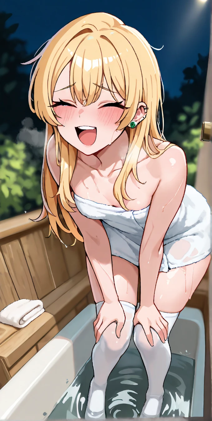 NSFW, (masterpiece, top quality, best quality, highly detailed:1.6), anatomically correct, (full body), wide shot, long shot, (Knee rubbing:3), (leaning forward, Hold the crotch area over the clothes:2.5), (standing:2), (((clutching crotch))), (woman standing in the castle balcony, outside bedroom, Carpet,Princess, indoor), (White dress, Maxi Length, Extremely wet with pee:2.5),strong facial expression, (sharp eye:1.2), (scowl:1.1), (embarrassed,blush:2.3), (steam:2.9), (Wet:1.1), (sweat:1.1), (trembling:1.3), (open mouth, wavy mouth:1.7), (clenched teeth:0.3), (Drooling from the mouth:2.7), (half open eyes:2.5), (Close one eye, Winking:3), (tears:3), (feeling weak:1.5), (bravery crying, sobbing:1.5), (shoot from front:1.2), (high-heels:2), (very long hair, Extra long hair, Blonde hair, silver tiara:1.5), (woman trembling with sexual climax:1.5), colorful, perfect composition, (Touching the crotch:1.7), urination, incontinence, piss, peeing self, A lot of pee, (((pee stream))), (pee puddle), Wetting herself, peeing, blush, trembling, embarrassed, large breasts, Yellow pee, ((leaking pee)), Shaking one's shoulders, Breaking a sweat on forehead, Pee spread on the floor, (Pee stains), Full bladder, ((Pee-soaked dress)), natural makeup,Pee dripping from dress,((dress with big urine stains)),(Widespread urine stains,dress covered in urine),(dress is almost wet with urine),