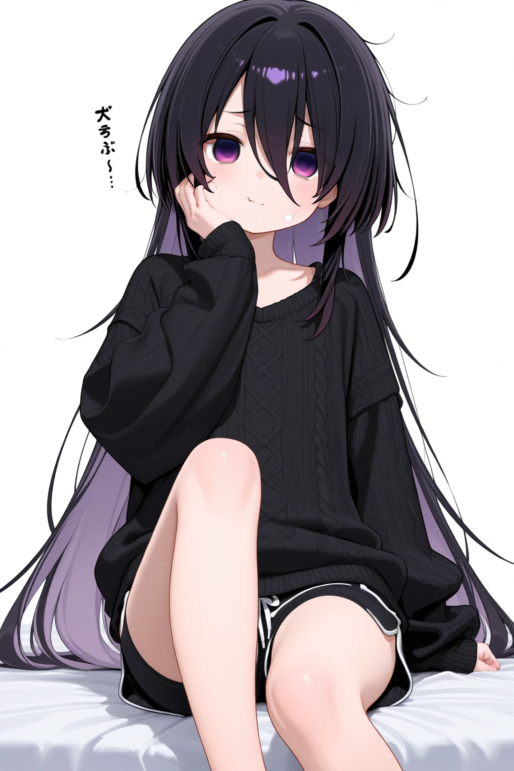 On the sofa、I can see her panties、M-shaped legs、M-shaped legs、M-shaped legs、Crouching、、I can see her panties、Blushing、Feeling embarrassed、、Semi-long hair、