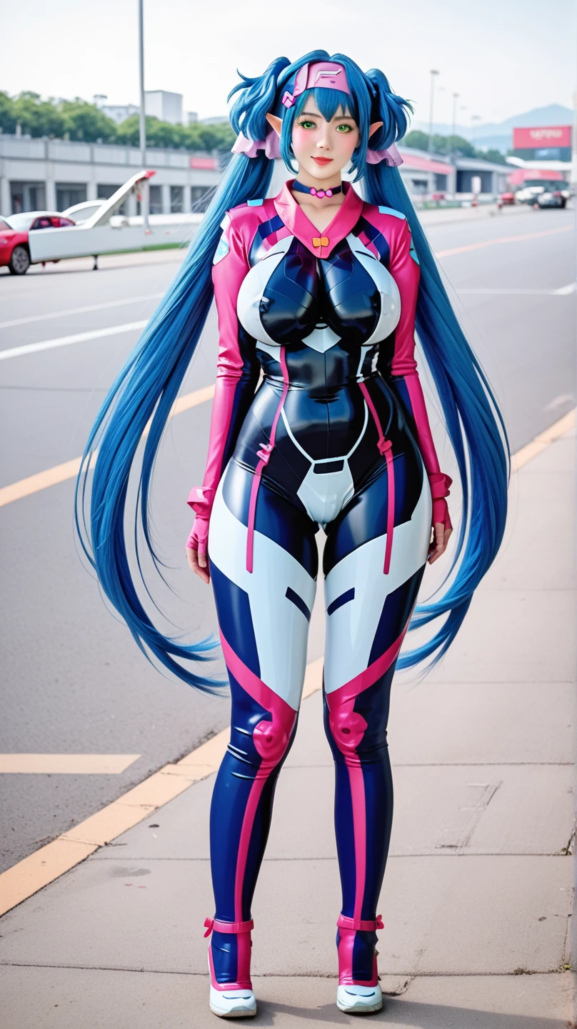 8k,best quality,masterpiece, highest quality, High resolution ,Mizuki Yukikaze, 1 person,Hair Ribbon, Black leotard,( (Taimanin suit)), skinny,flat tits,One Piece Tan, Elbow Bag, Fingerless gloves, Thigh-high boots,pov,Are standing,full body,