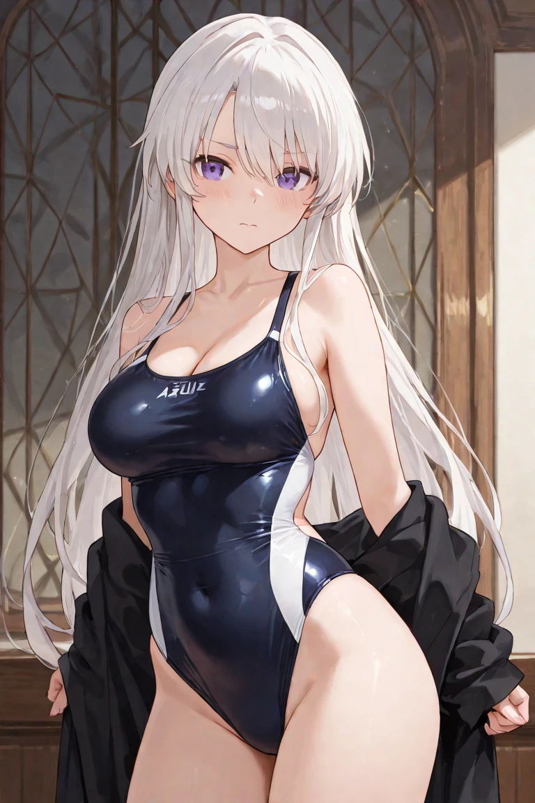(highest quality)), ((masterpiece)), (family friendly), Perfect Face,Shiny skin,Beautiful breasts,Kyoto Animation style drawing,Shiny skin、hoodie、Sunburned skin、Sweat、Off the shoulder、((leotard))、Double teeth、Sit on a chair、(((Leg spread)))
、Young、Big Breasts、Embrace、hot spring、dark skin、close、near、Having popsicles、night、Silver Hair、Wavy Hair、bath towel、(((Belly button)))、See-through、Black hoodie