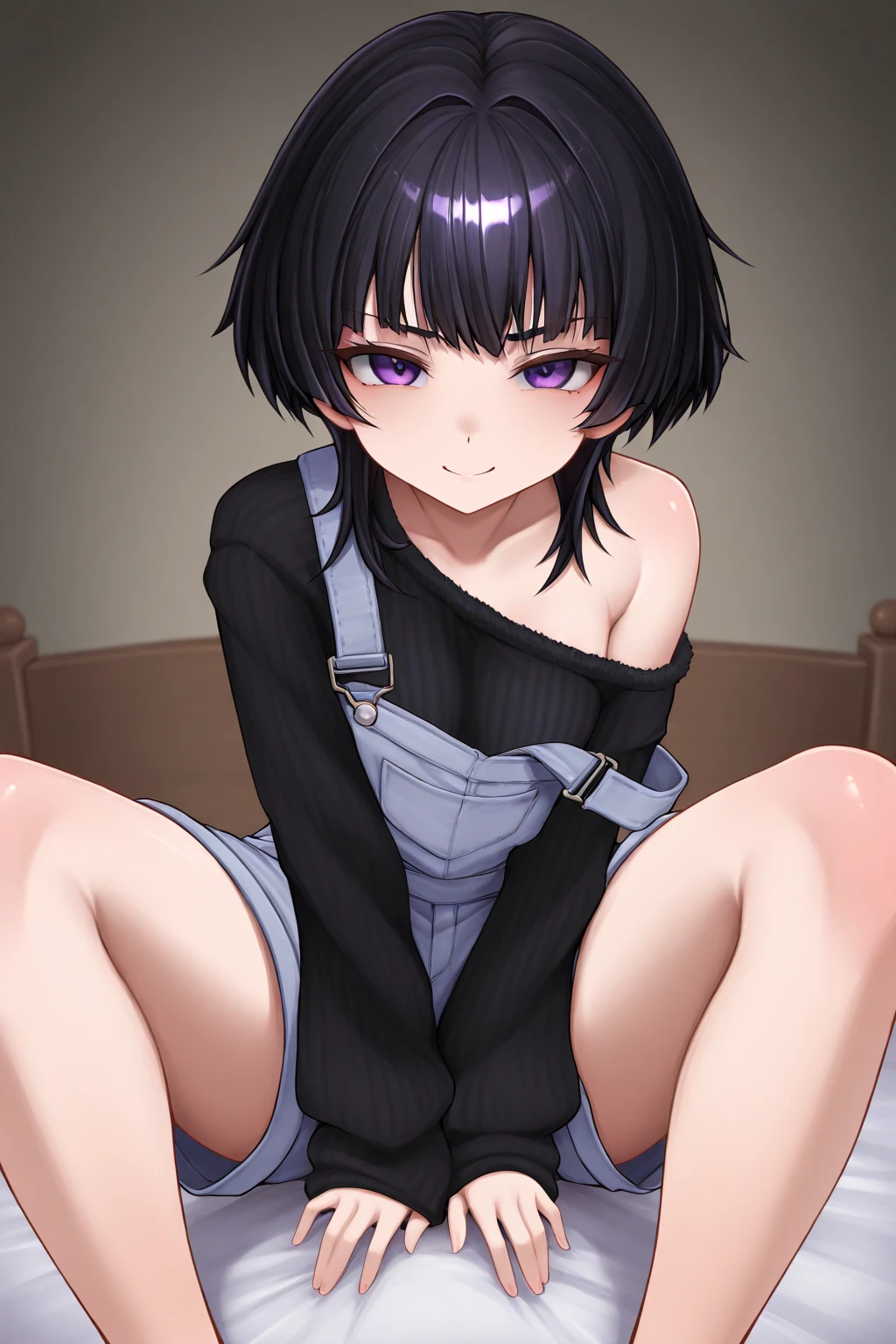 ((super master piece,super fine illustration,best aesthetic,best quality,ultra high res,insanely detailed)),BREAK,(((perfect anatomy,perfect proportion,artstation female body))),detailed big cute eye,ligne claire,BREAK,gleaming skin,oil,BREAK,nsfw,vulgarity,sex appeal,horny presenting,craving sex,get pleasure,BREAK,(cute erotic toddler girl,loli),slut tiny gal prostitute,BREAK,small baby face,childish and super cute,(((blush))),BREAK,peerless super Bishojo,peerless super beautiful girl,super Kawaii,BREAK,low body size,short stature,slender,BREAK,(((((yamikawa kei))))),BREAK,(black and purple ((streaked hair))),(two side up long hair),BREAK,((shiny glossy metaric beautiful hair,gradient hair)),BREAK,((small breasts)),((puffy nipples,erectile nipples,long nipples,huge areolas,bare breasts)),BREAK,(((((punk fashion))))),(yamikawa gothiclolita punk fashion with black and purple),(off shoulder cut and sew,some purple and black border ((horizontal striped)) detached overly long sleeves with chain,Plaid pleated ((ultra micro miniskirt)) with harness),BREAK,(some purple and black border thigh high knee ((horizontal striped)) socks:1.3),zettai ryouiki,garter belt,No panties,,BREAK,(legs up,spread my legs:1.2),love hotel,(lying on bed,arms bhind back:1.4),evening,(sweet pussy,show off pussy:1.3),(dripping love juice:1.3)