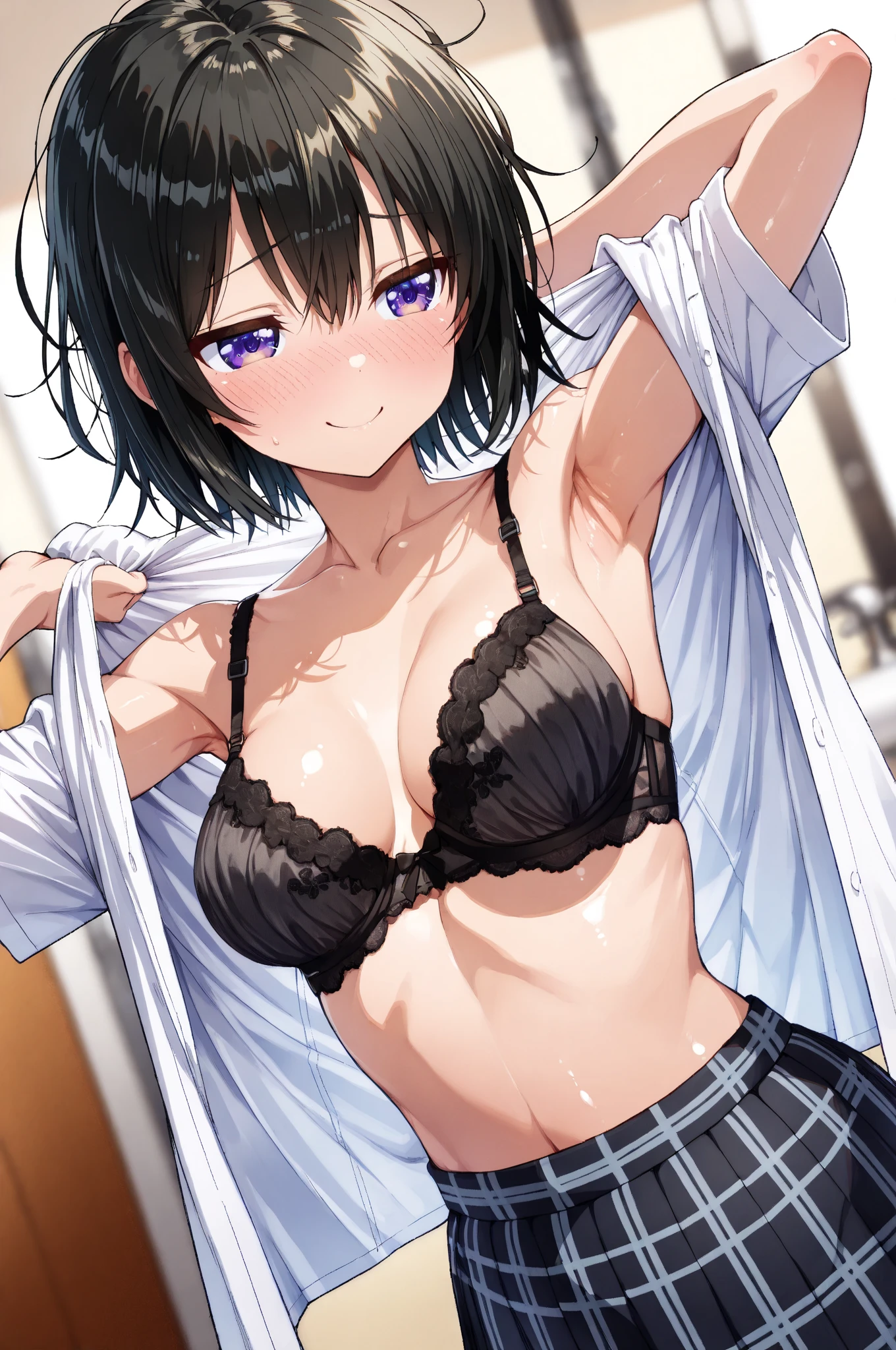 masterpiece, best quality,anime style, 1 girl,(((slender body))), (((small eyes,small breast,breast milk splashing from nipples,breastfeeding a evil baby))),(((school uniform,bra))),((((cum)))), (beautiful face), (((short hair))), (((straight hair))), ((((black hair)))),detailed beautiful skin, (perfect hands, perfect anatomy),scream