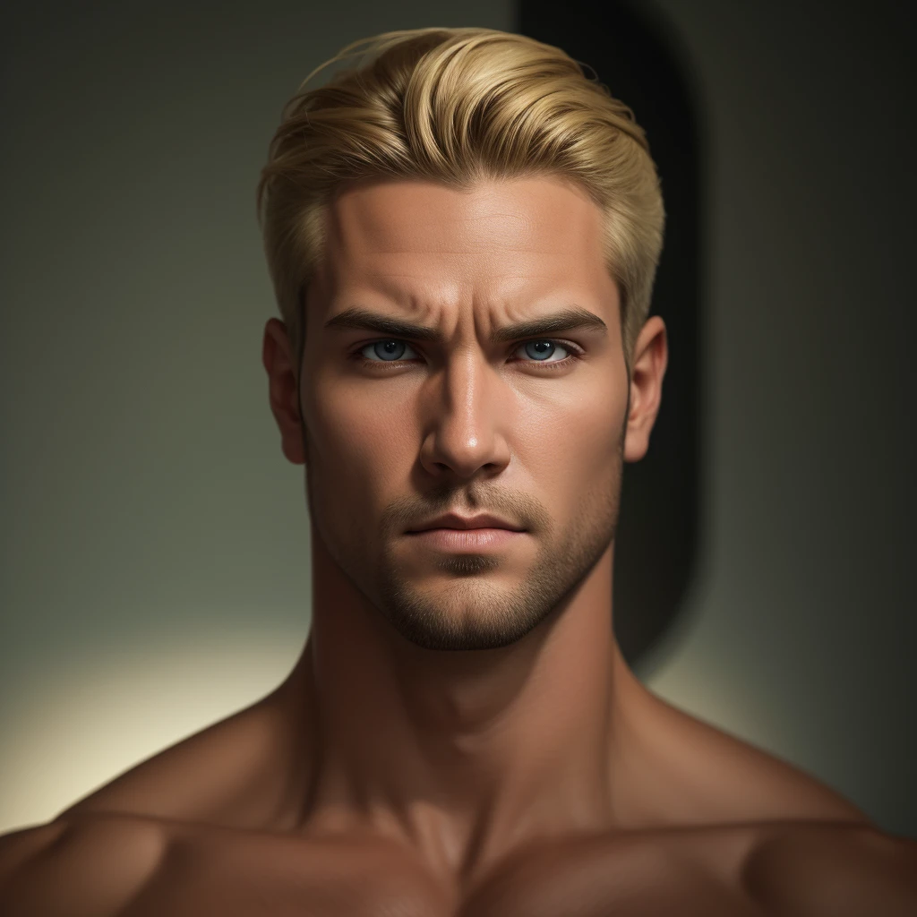 A photorealistic portrait of a insanely handsome lightly tanned Russian man with light make-up, extremely detailed light green eyes, sexy man, detailed symmetric realistic face, full lips, extremely detailed natural texture, peach fuzz, short messy blonde windy hair, masterpiece, absurdres, award winning photo by Francesco Scavullo, nikon d850 film stock photograph, kodak portra 400 camera f1.6 lens, extremely detailed, amazing, fine detail, rich colors, hyper realistic lifelike texture, dramatic lighting, unrealengine, trending on artstation, cinestill 800 tungsten, looking at the viewer, photo realistic, RAW photo, TanvirTamim, high quality, highres, sharp focus, extremely detailed, cinematic lighting, 8k uhd