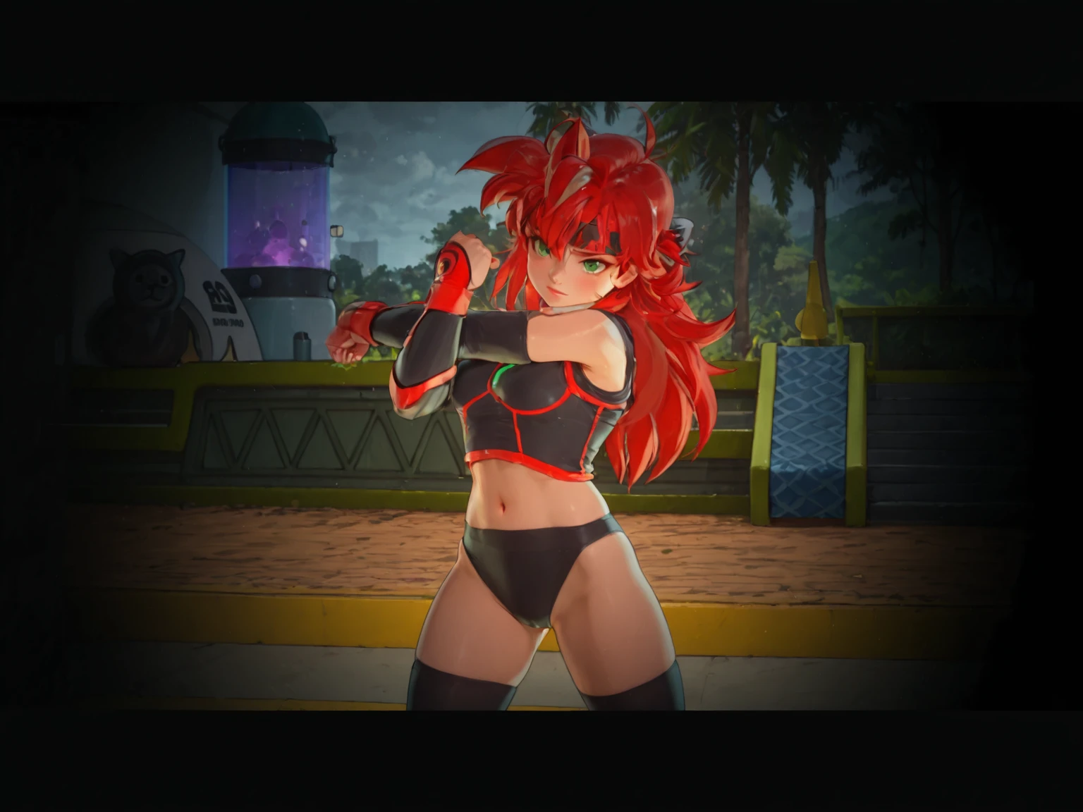 Muscular hornet in bikini 