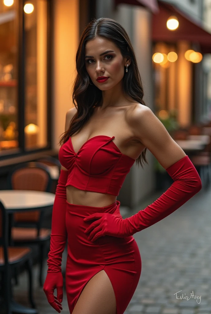 1woman, long hair, realistic, masterpiece, high detailed skin, looking at viewer, outdoor view, solo, full body shot
<lora:Halter_Plaid_Skirt_By_Stable_Yogi:0.8>red criss-cross_halter, gloves, bare_shoulders, earrings, navel, plaid pencil skirt