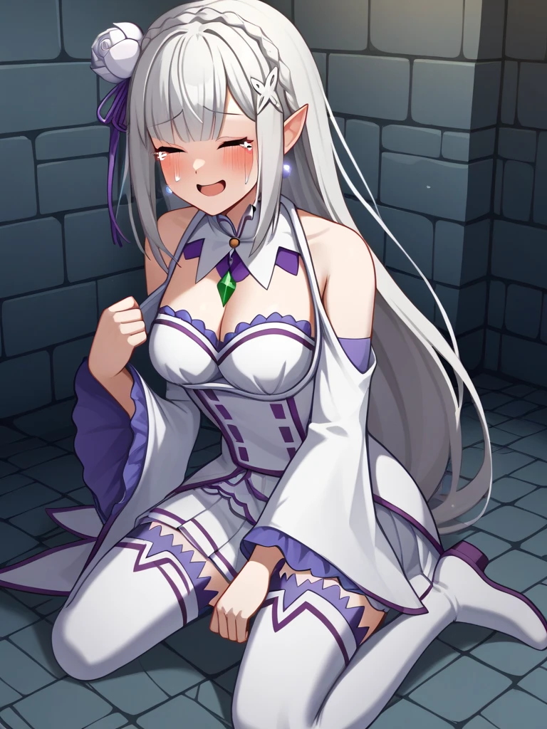(camisole, strap slip),
wolf ears,
large breasts,
(arms at sides),
kneehighs,
thick,
mountaintop city,
scenery,futanari,veiny penis,large penis,flaccid,sagging testicles,foreskin,phimosis,mature female,<lora:better futanari by goofy ai:0.9>,futanari,penis,veiny penis,testicles,<lora:futanari_concept_full_v1:1>,fftaker,WarriorStyle,dynamic_angle,<lora:edgGesugao:0.6>,edgGesugao,edgGesugao facial expression,sadistic smile,evil smile,<lora:LoRA_Emilia:1>,grey hair,crown braid,white flower,ribbon,pointy ears,purple eyes,braid,rose,flower,hair flower,x hair ornament,bangs,