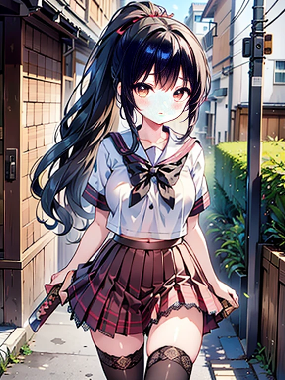 (8K, RAW Photos, 最high quality, masterpiece:1.2), high qualityのRAWカラー写真, Professional photo shoot, Cinematic Light, night、Late night、alone, (((young woman, Gal))), (Sharp features), (Small face), (Skin with attention to detail:1.2), clavicle, Cute face, Beautiful appearance, Long eyelashes,Girl Turning Around,, (Black Hair, Long straight line), high school student, cardigan, High School Uniform、, White shirt, mini skirt, night Park, Birds chirping, Embarrassing, sad, Artistic painting,Attractive thighs, loafers:1.2, (Very fine touch:1.2), (Watery eye), sad雰囲気, Oil painting style, Dark colors, (Are standing:1.5, lean on a tree, Full body portrait), Smooth texture, Gazing Eyes, Beautiful Skin, Shiny skin, ((Perfect Fingers, Five Fingers, Anatomically correct)), Background Blur, high quality, Surreal, ((Very detailed, photo shoot)),(Cover your face with your right hand、Left hand grabs skirt),,(((Skirt flip、Sexy panties)))、blush、Embarrassing、They hesitate、Look down、avert your eyes、Full Body Shot、((Hide your face))、Embarrassed、Thick legs、、glamorous、Skirt Lift、(Have a skirt)
