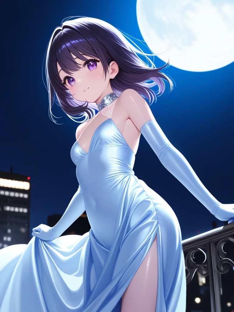 Woman wearing nightgown,20th Generation,(The chest is emphasized:1.0),Dancing in the background of the moonlit night